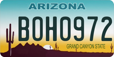 AZ license plate BOH0972