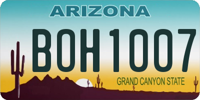 AZ license plate BOH1007