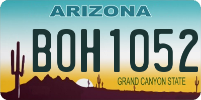 AZ license plate BOH1052
