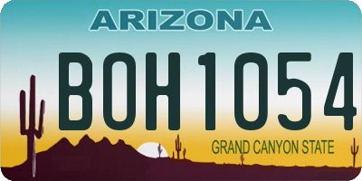 AZ license plate BOH1054
