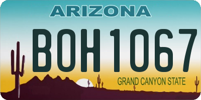 AZ license plate BOH1067