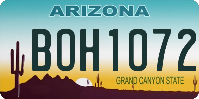 AZ license plate BOH1072