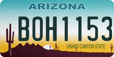AZ license plate BOH1153