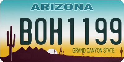 AZ license plate BOH1199