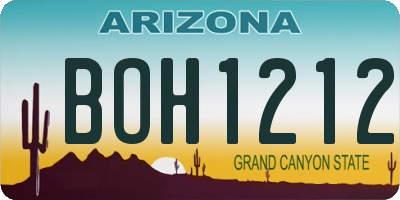 AZ license plate BOH1212
