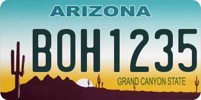 AZ license plate BOH1235