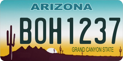 AZ license plate BOH1237
