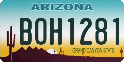 AZ license plate BOH1281