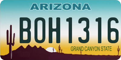 AZ license plate BOH1316