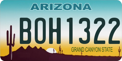 AZ license plate BOH1322