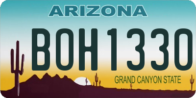 AZ license plate BOH1330