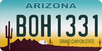 AZ license plate BOH1331