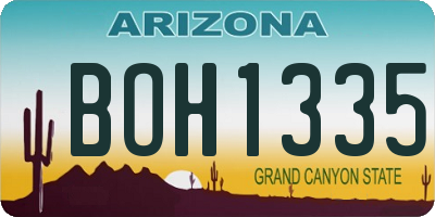AZ license plate BOH1335