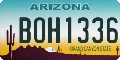 AZ license plate BOH1336