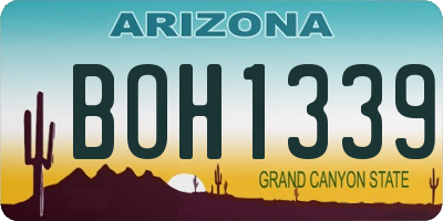 AZ license plate BOH1339