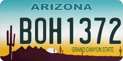 AZ license plate BOH1372