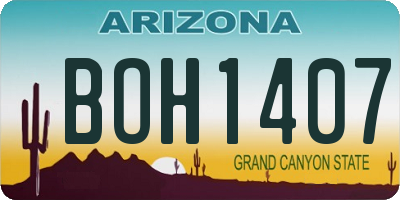 AZ license plate BOH1407