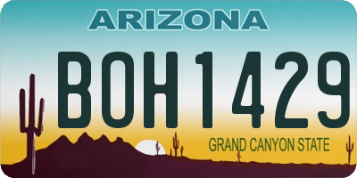 AZ license plate BOH1429