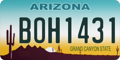 AZ license plate BOH1431
