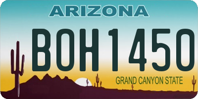 AZ license plate BOH1450