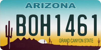 AZ license plate BOH1461