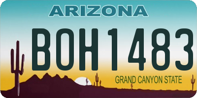 AZ license plate BOH1483