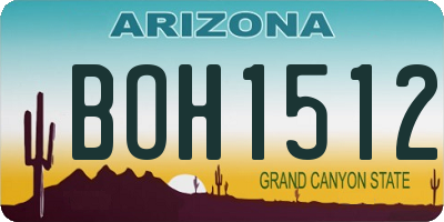 AZ license plate BOH1512