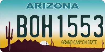 AZ license plate BOH1553