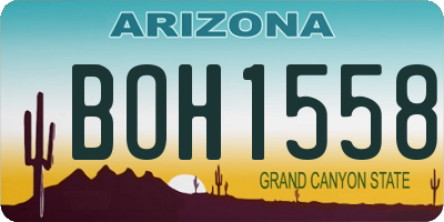 AZ license plate BOH1558