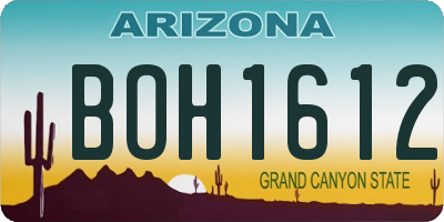 AZ license plate BOH1612