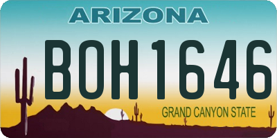AZ license plate BOH1646