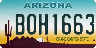 AZ license plate BOH1663
