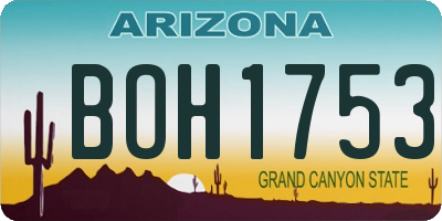 AZ license plate BOH1753