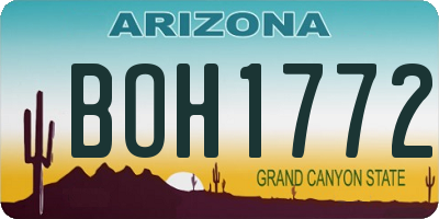 AZ license plate BOH1772