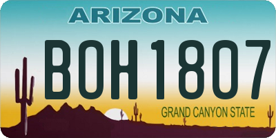 AZ license plate BOH1807