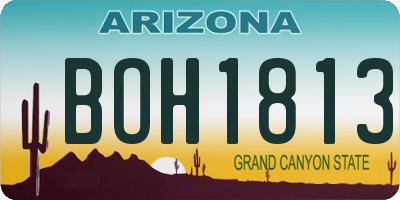 AZ license plate BOH1813