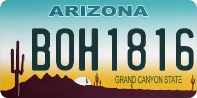 AZ license plate BOH1816