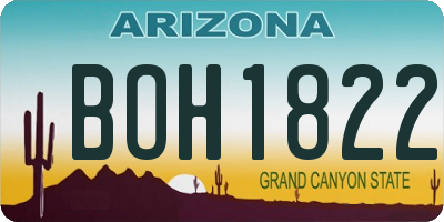 AZ license plate BOH1822