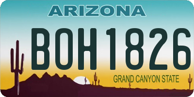 AZ license plate BOH1826