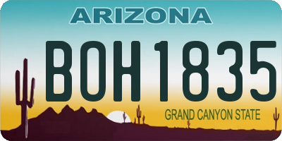 AZ license plate BOH1835