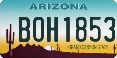 AZ license plate BOH1853