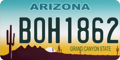 AZ license plate BOH1862