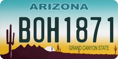 AZ license plate BOH1871