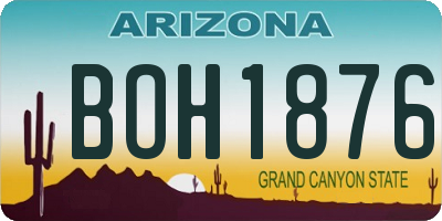 AZ license plate BOH1876