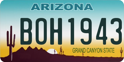 AZ license plate BOH1943