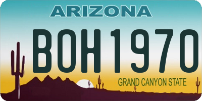 AZ license plate BOH1970