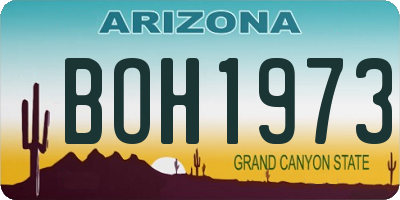 AZ license plate BOH1973