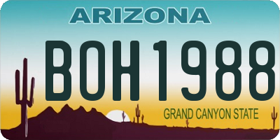 AZ license plate BOH1988