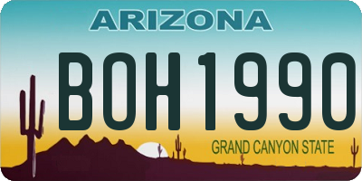 AZ license plate BOH1990