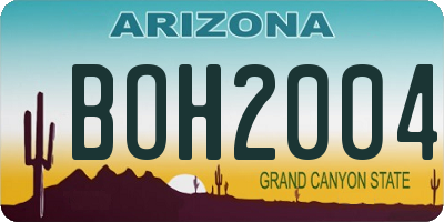 AZ license plate BOH2004